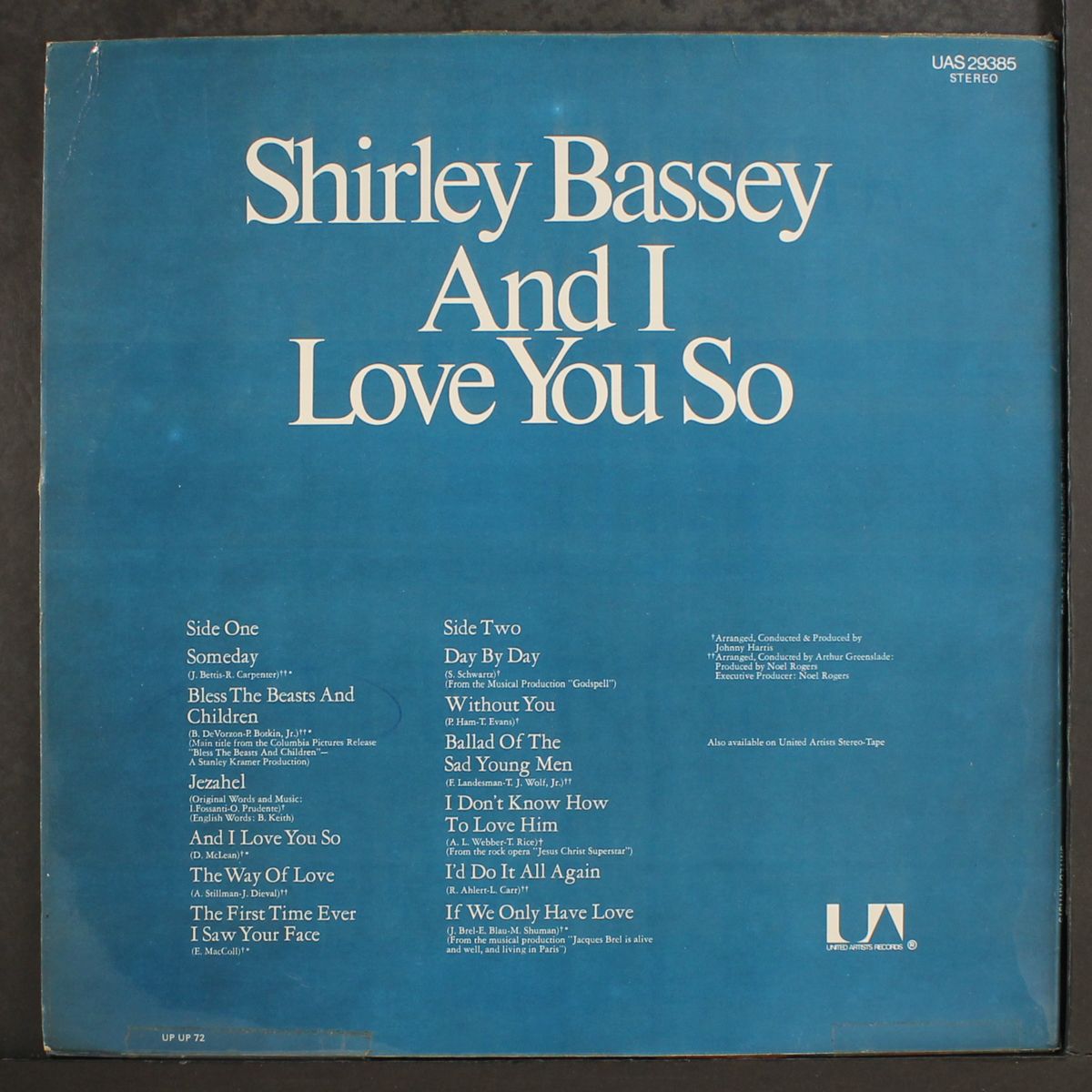 and i love you so by SHIRLEY BASSEY