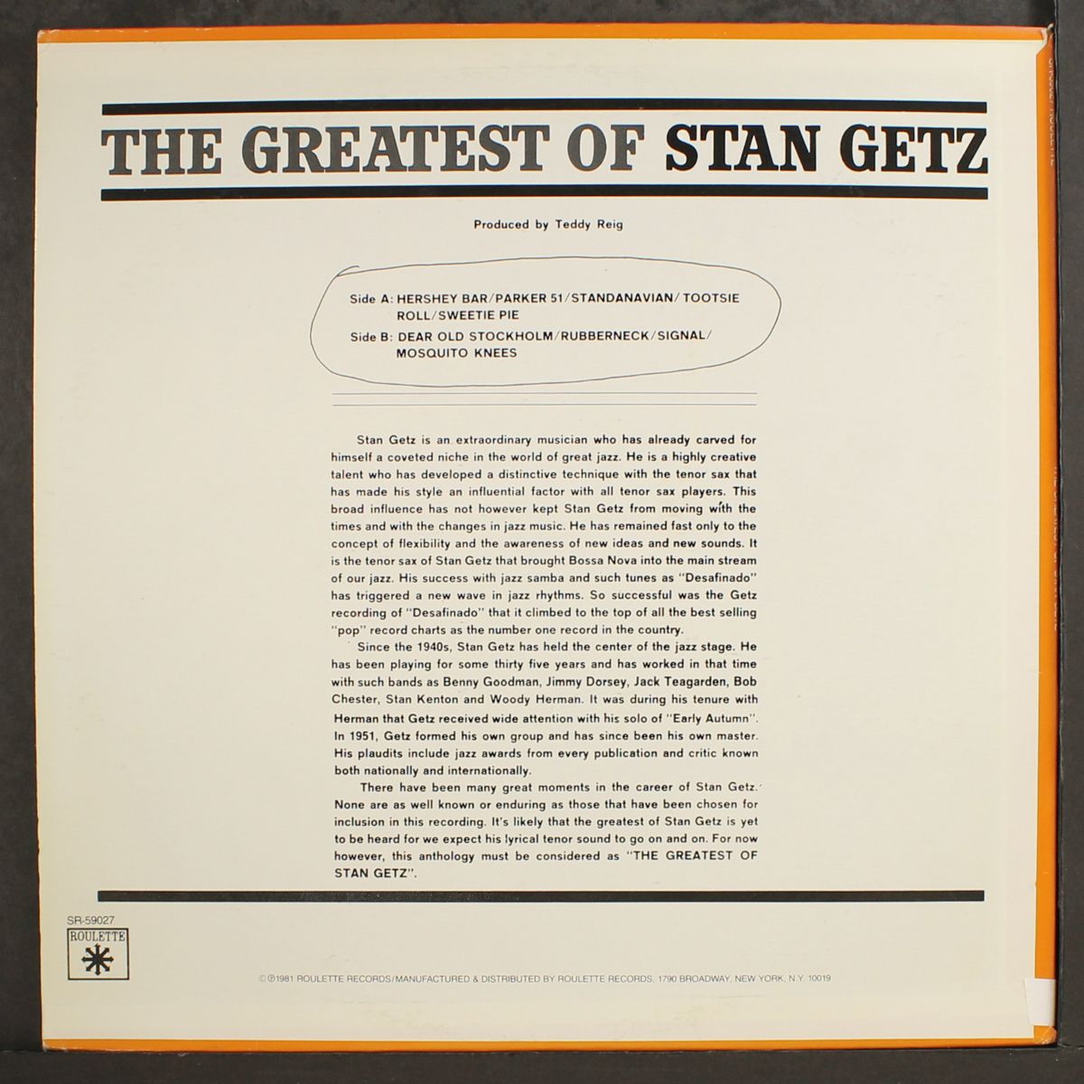 the greatest of by STAN GETZ
