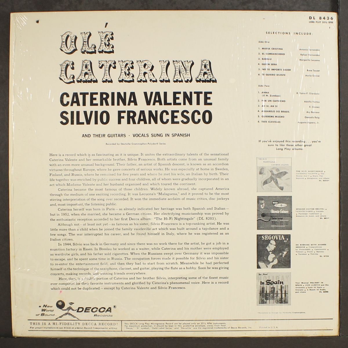 ole caterina by CATERINA VALENTE & SILVIO FRANCESCO