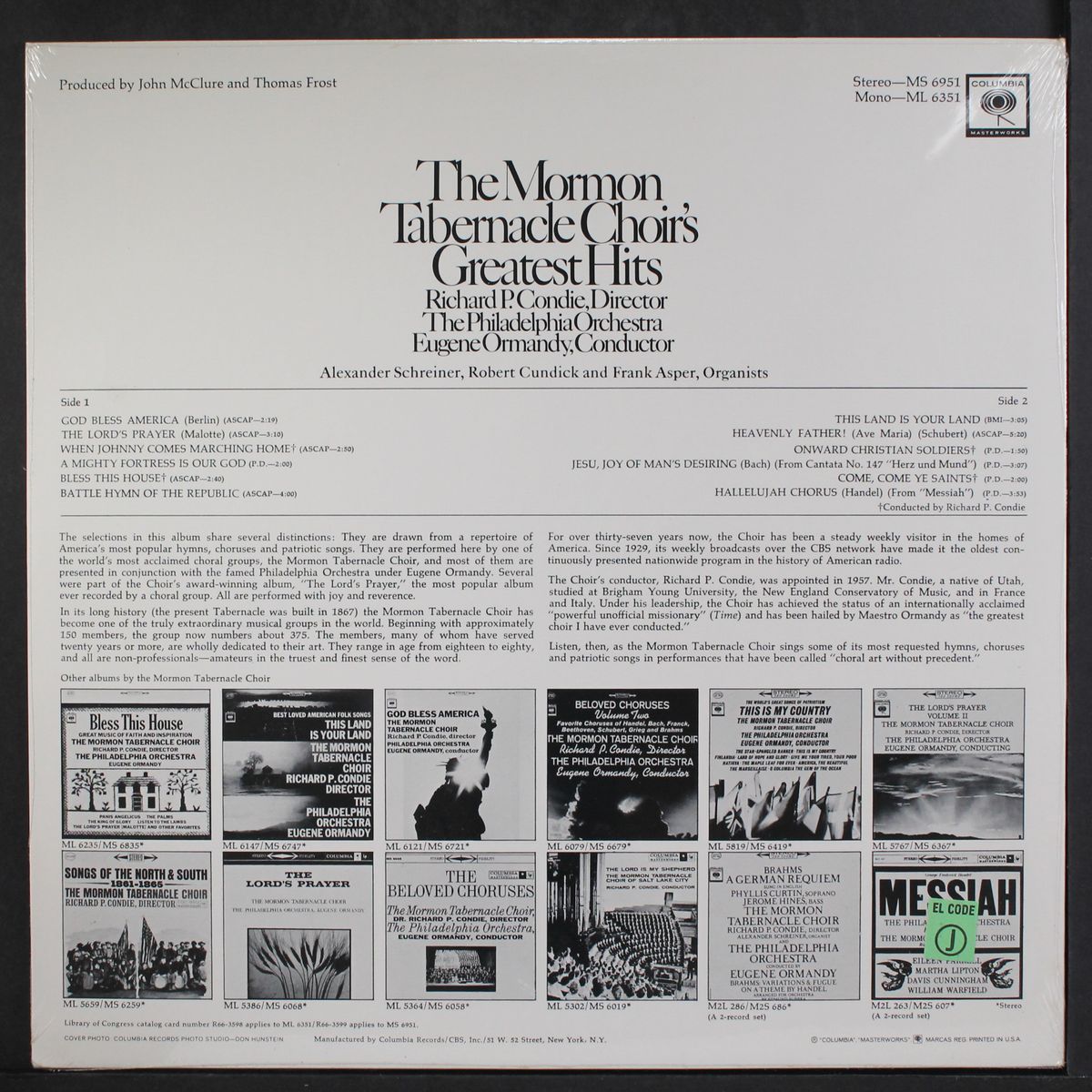 greatest hits by MORMON TABERNACLE CHOIR
