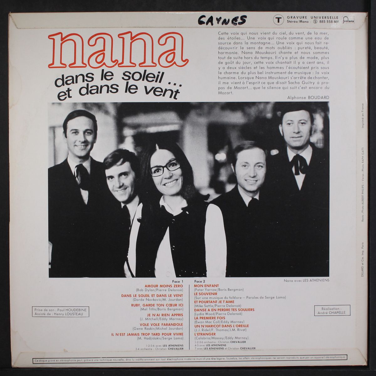 dans le soleil et dans le vent by NANA MOUSKOURI