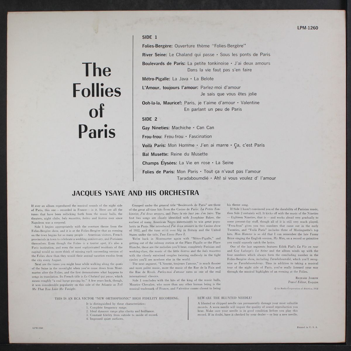 the follies of paris by JACQUES YSAYE