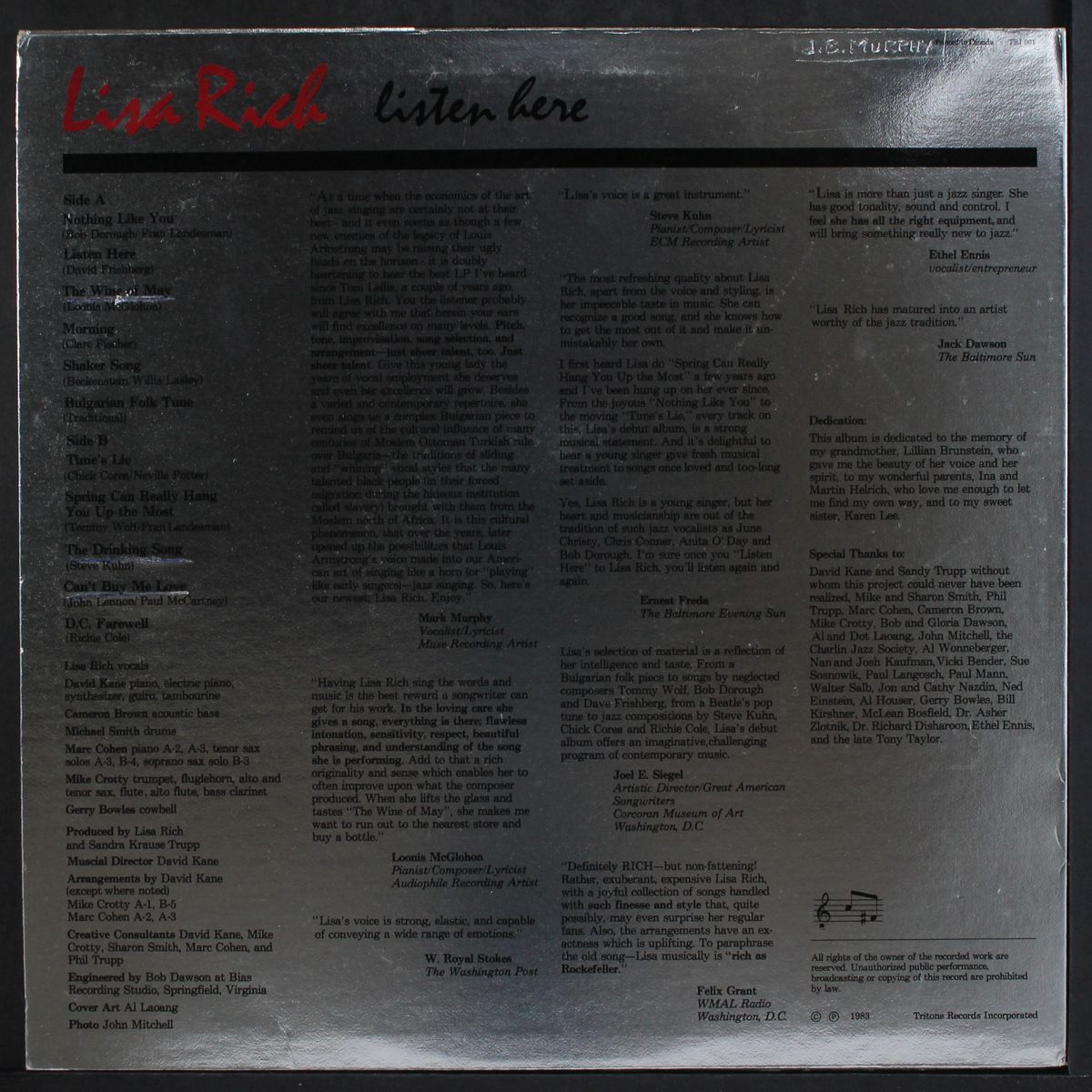 listen here by LISA RICH