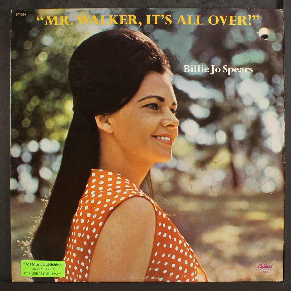 mr. walker, it's all over by BILLIE JO SPEARS