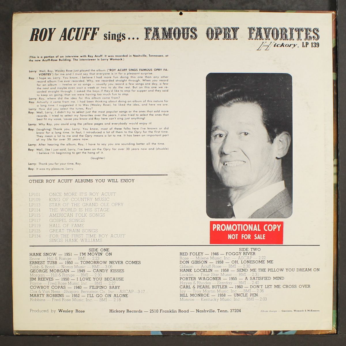 sings...famous opry favorties by ROY ACUFF