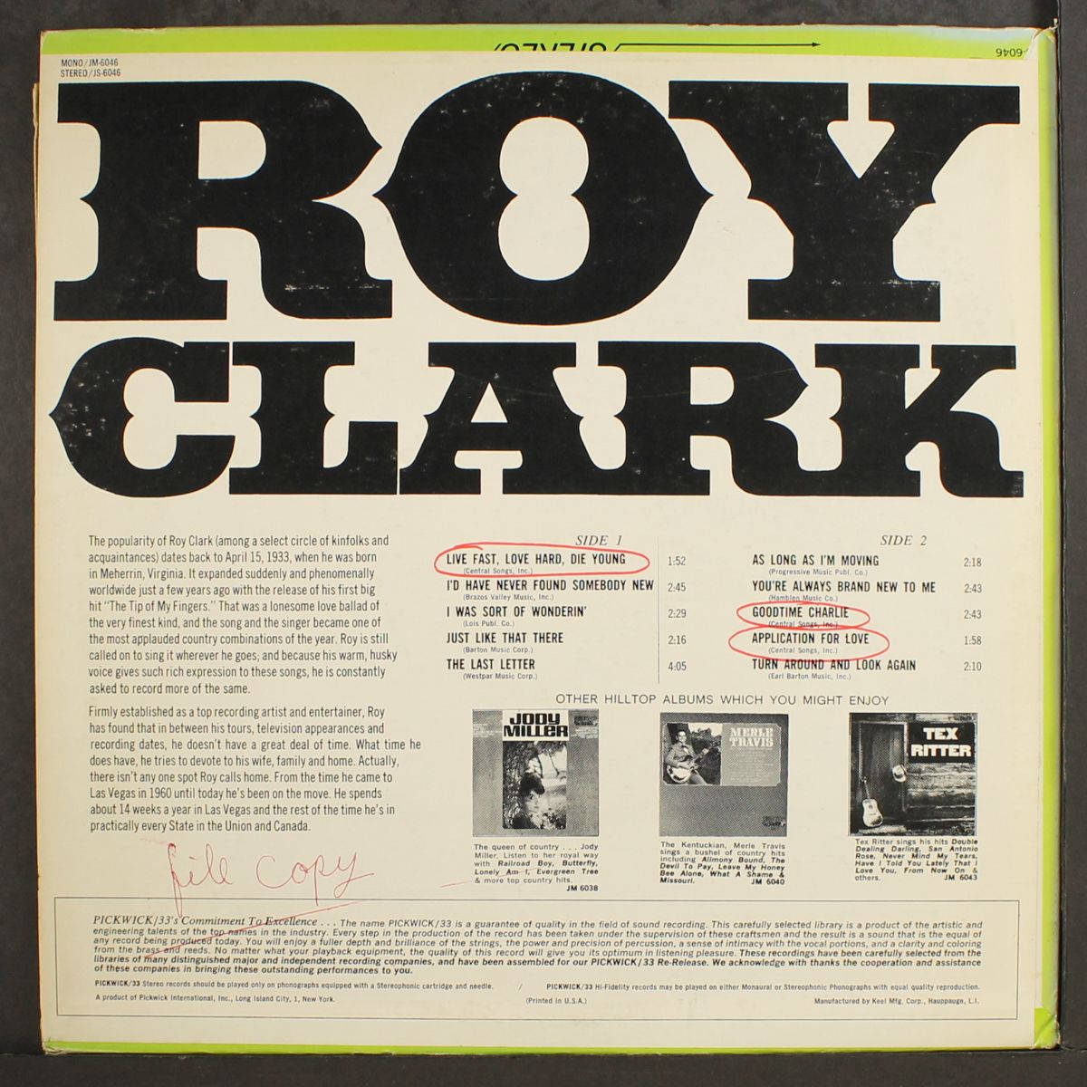 roy clark by ROY CLARK