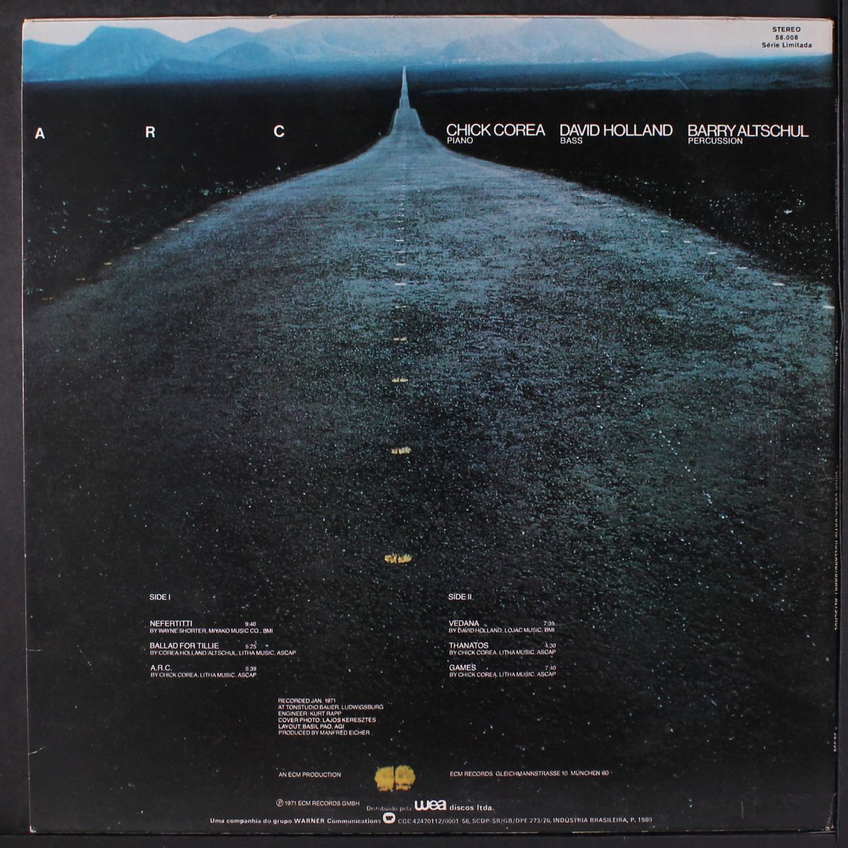 arc by CHICK COREA, DAVID HOLLAND, BARRY ALTSCHUL