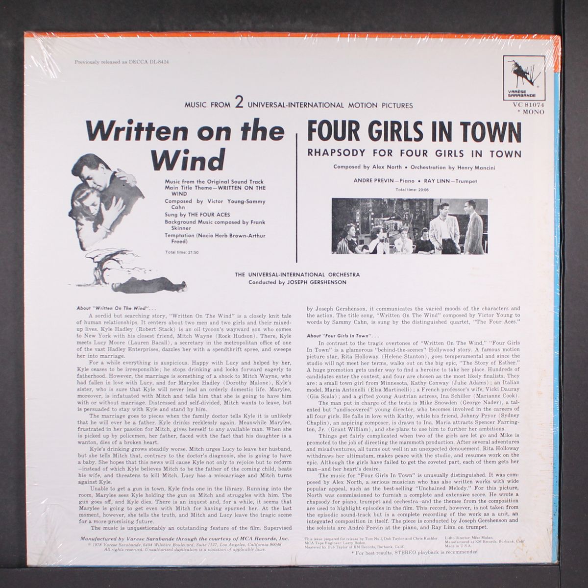 written on the wind / four girls in town by SOUNDTRACK