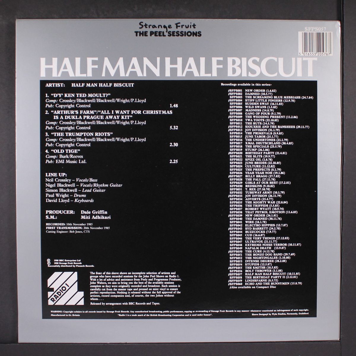 peel sessions by HALF MAN HALF BISCUIT