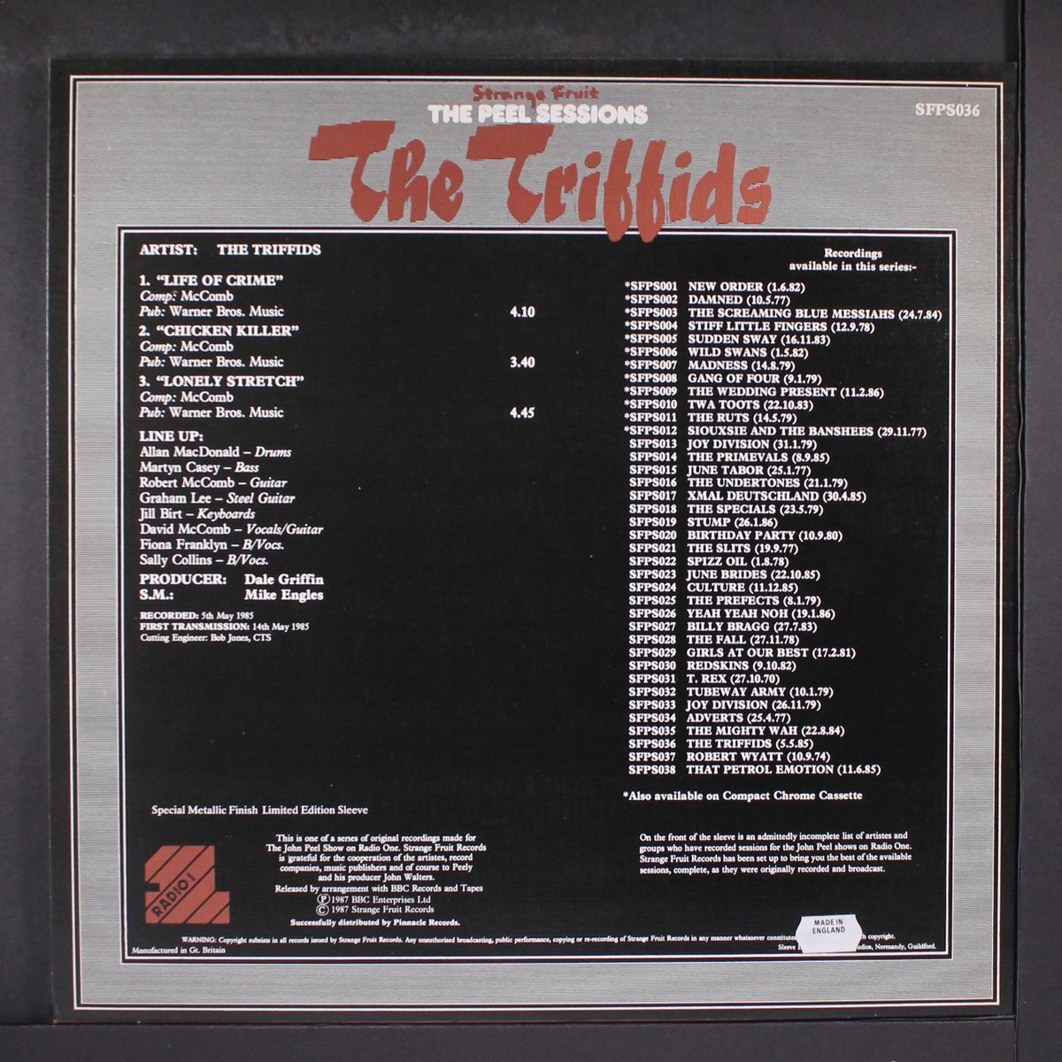 the peel sessions by TRIFFIDS