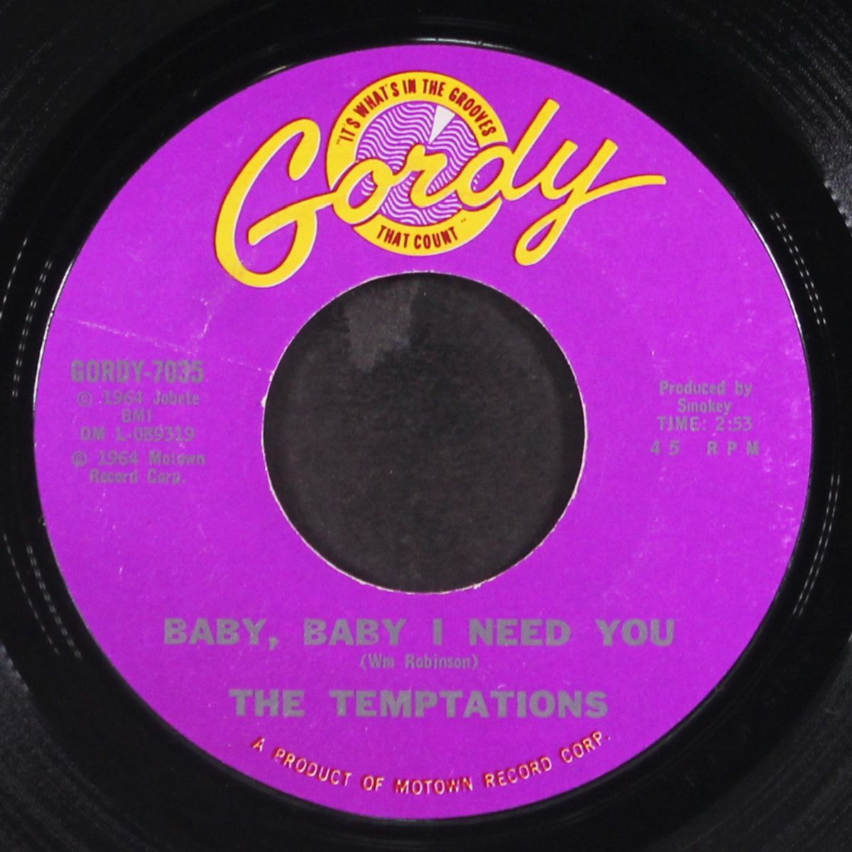 girl (why you wanna make me blue) / baby, baby i need you by TEMPTATIONS