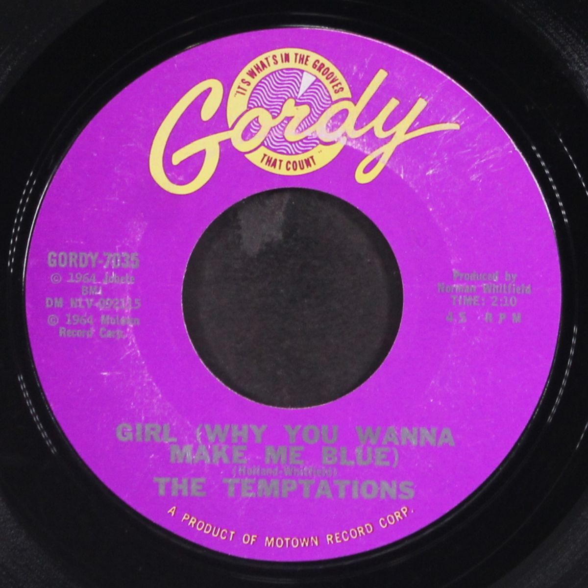 girl (why you wanna make me blue) / baby, baby i need you by TEMPTATIONS