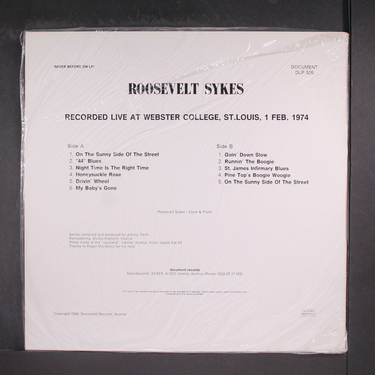 live at webster college, st. louis by ROOSEVELT SYKES