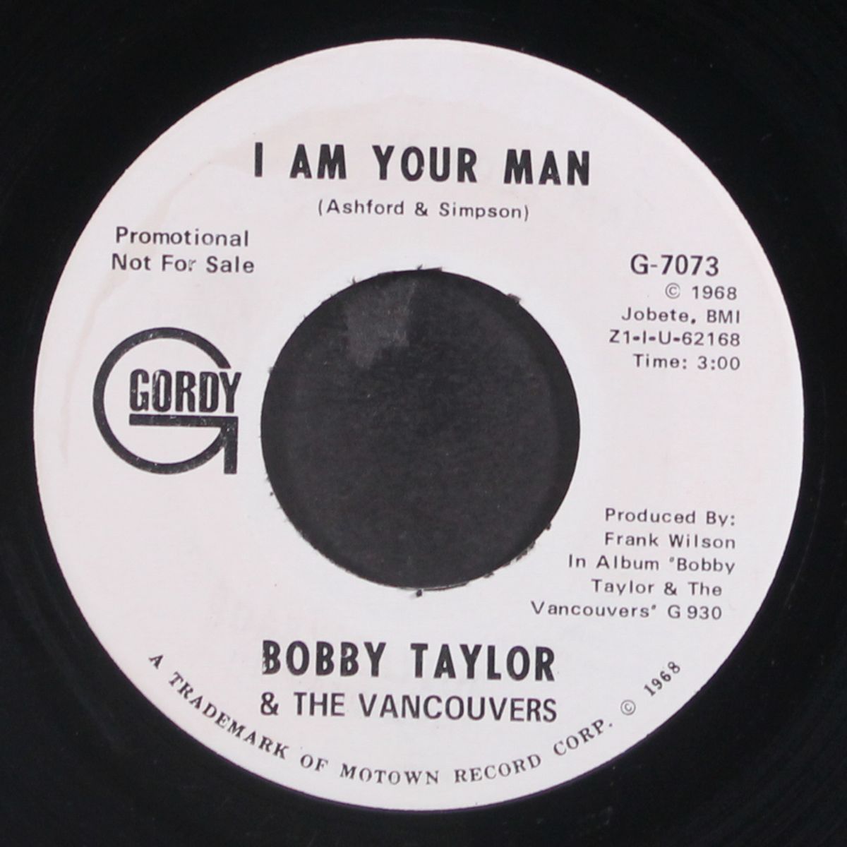 i am your man / same by BOBBY TAYLOR & VANCOUVERS