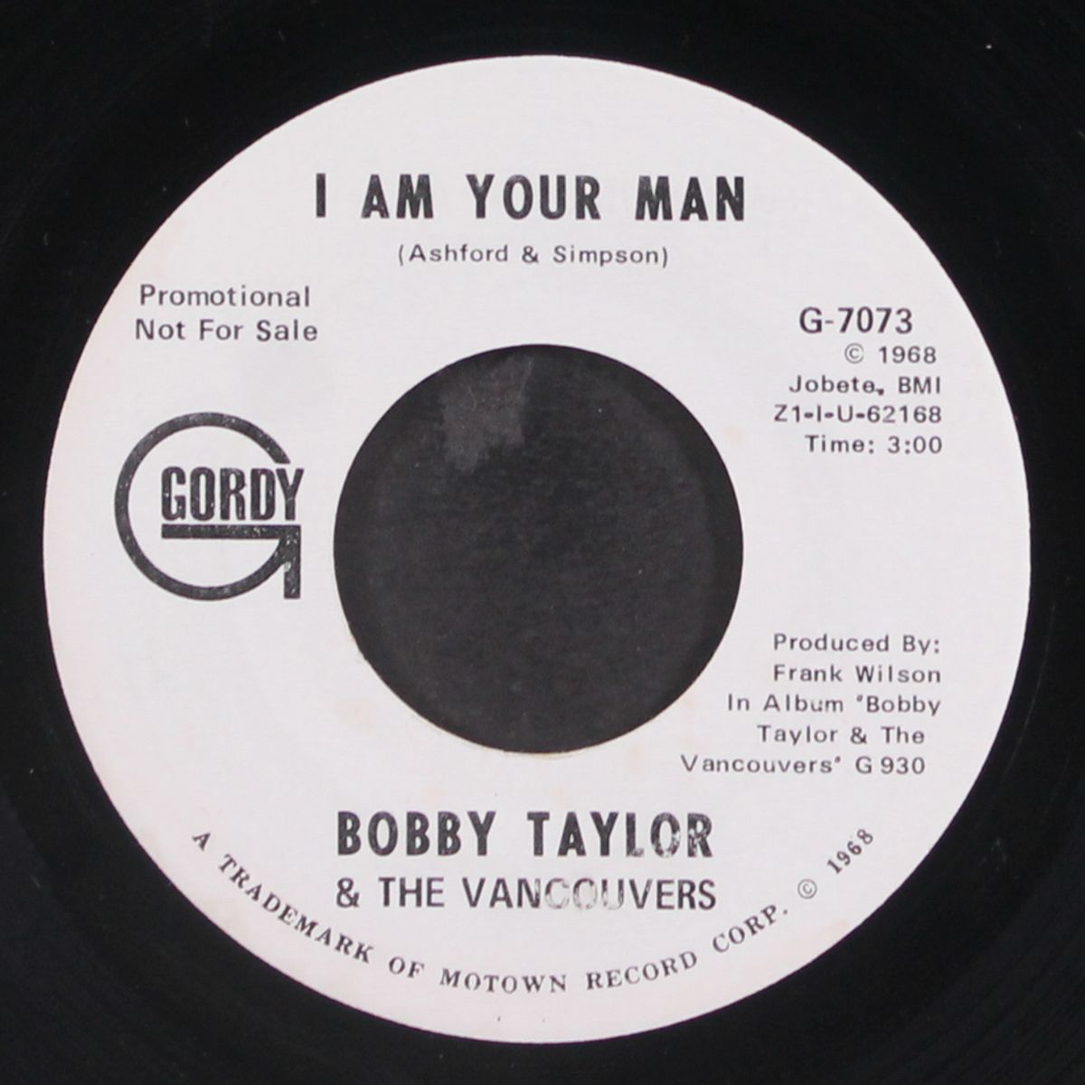 i am your man / same by BOBBY TAYLOR & VANCOUVERS
