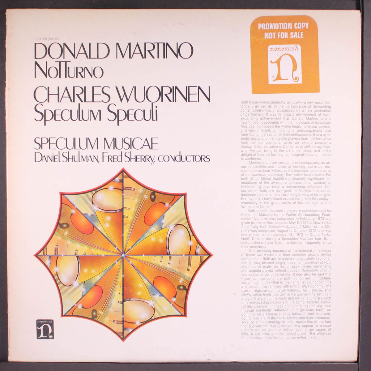 notturno / speculum speculi by DONALD MARTINO / CHARLES WUORINEN