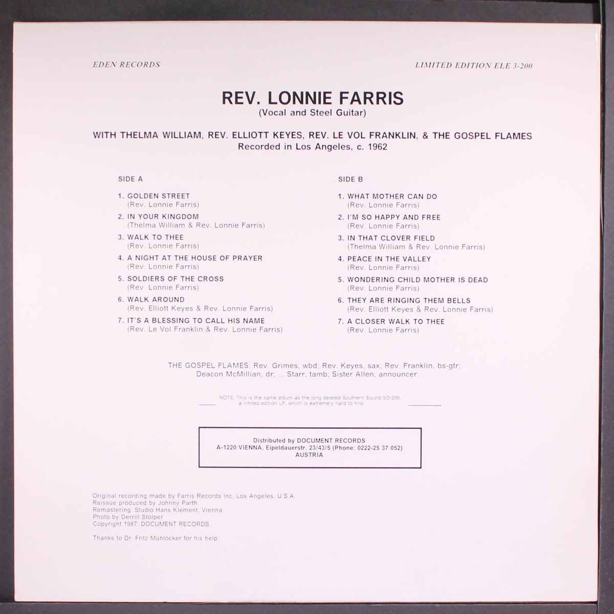 1962 by REV. LONNIE FARRIS