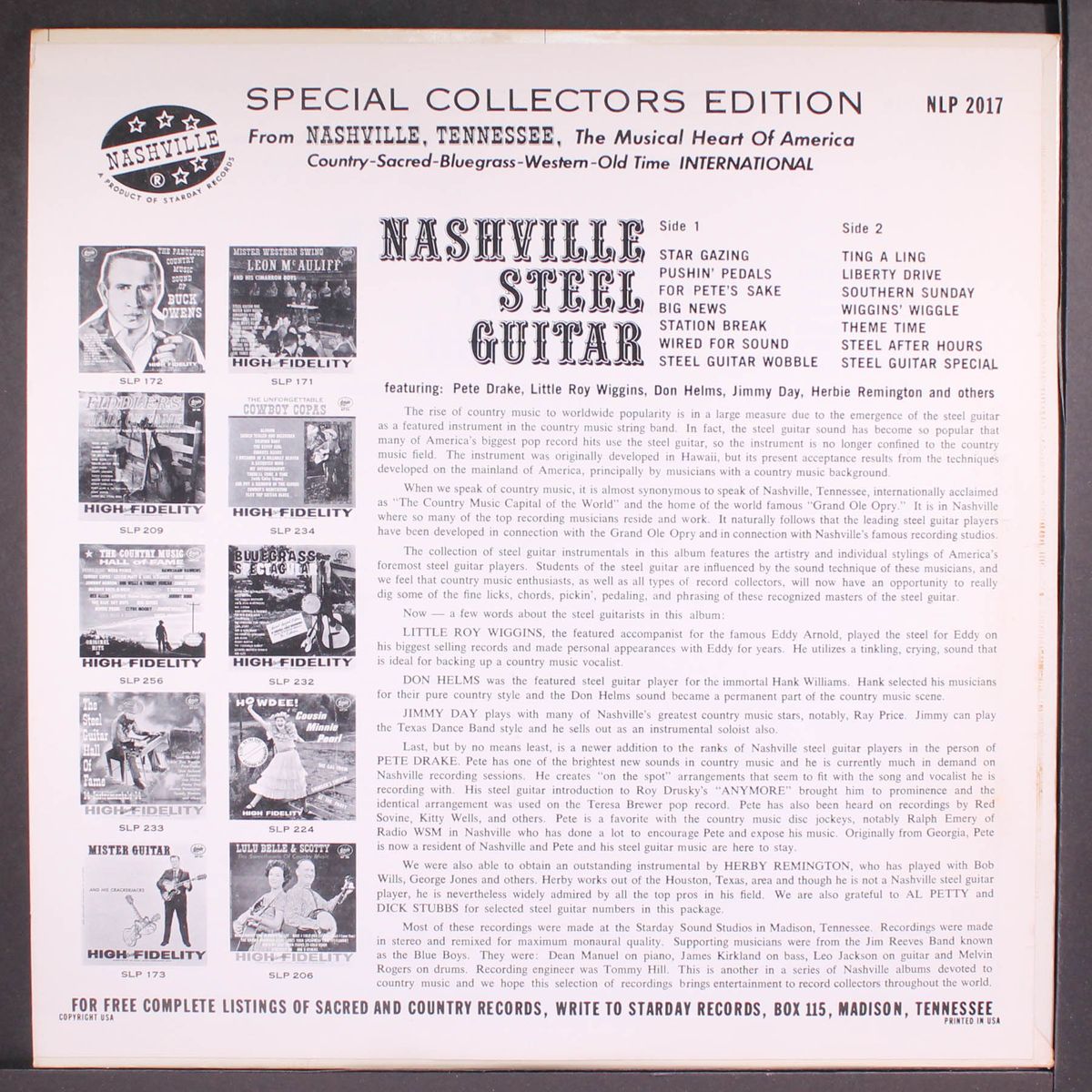 nashville steel guitar by VARIOUS