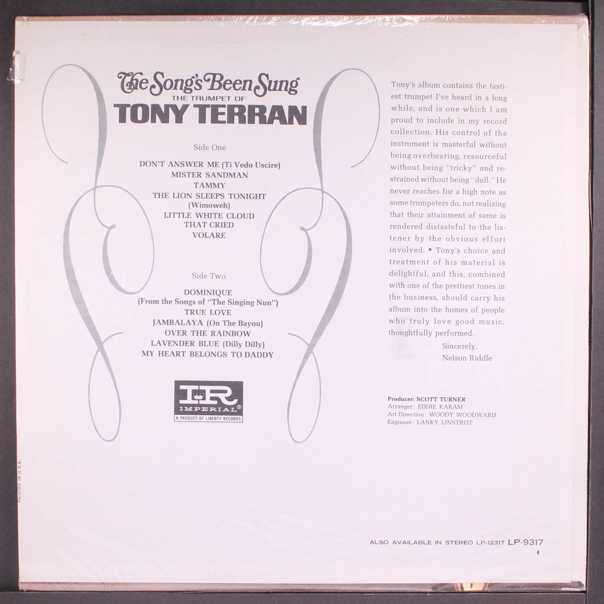 the songs been sung by TONY TERRAN