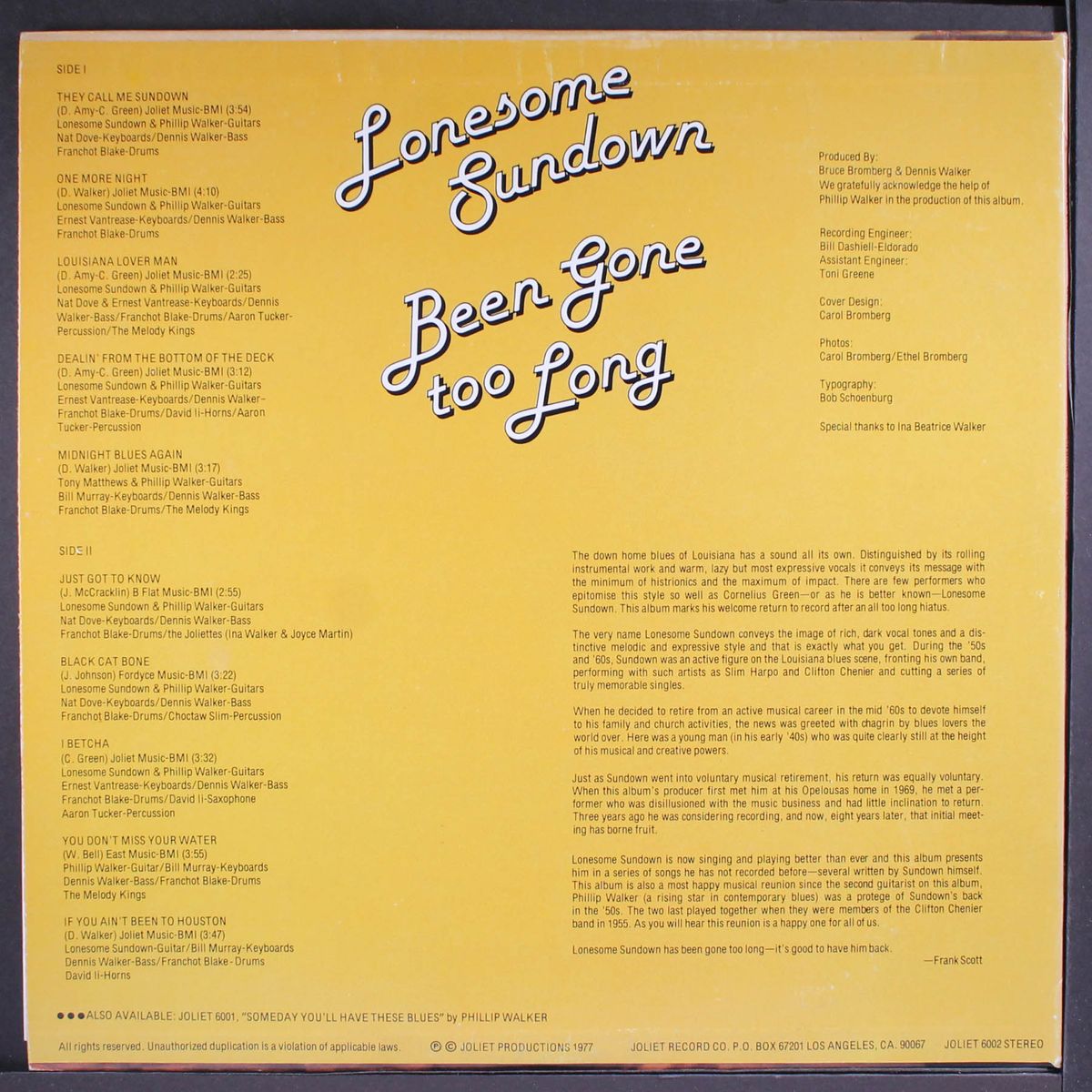 been gone too long by LONESOME SUNDOWN