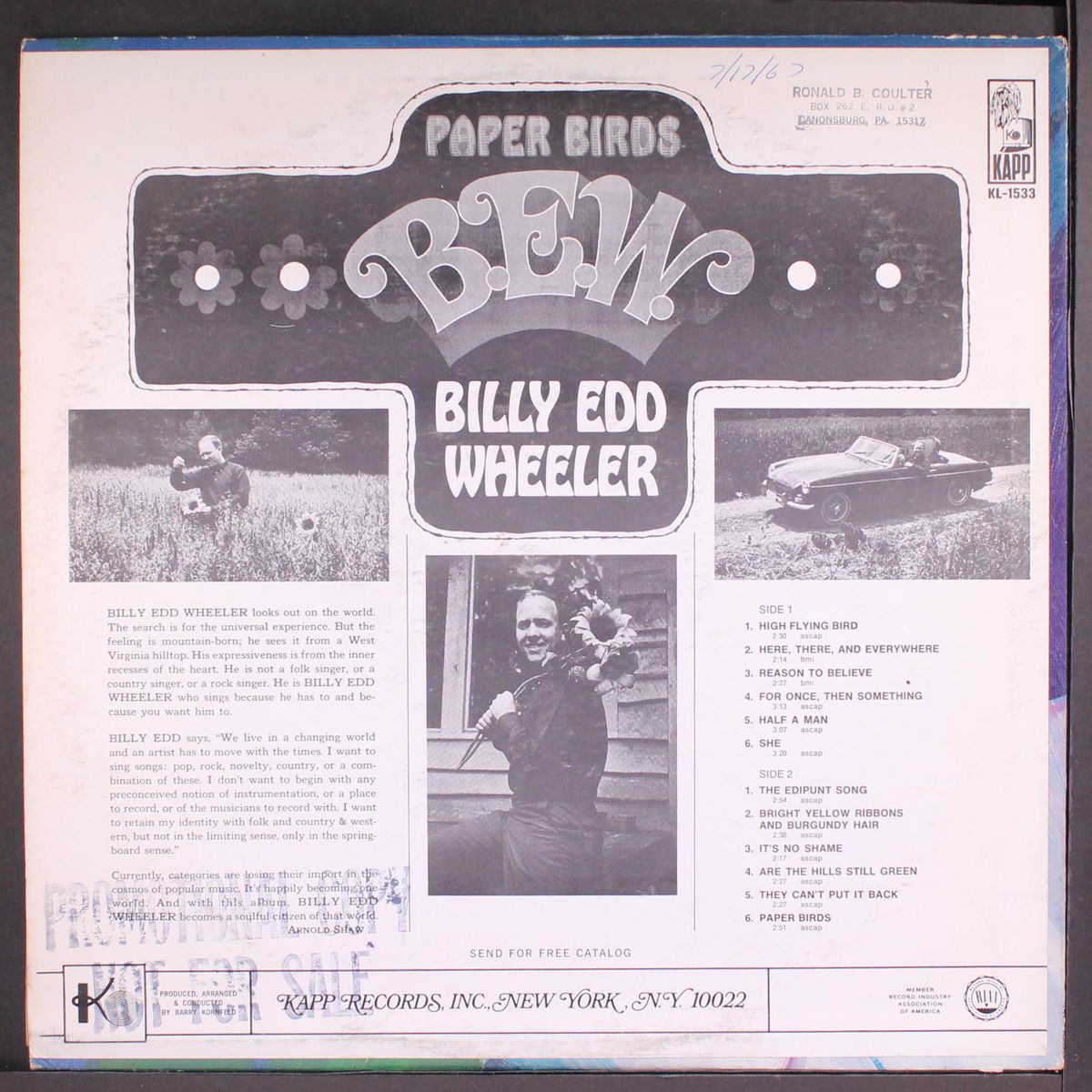 paper birds b.e.w. by BILLY EDD WHEELER