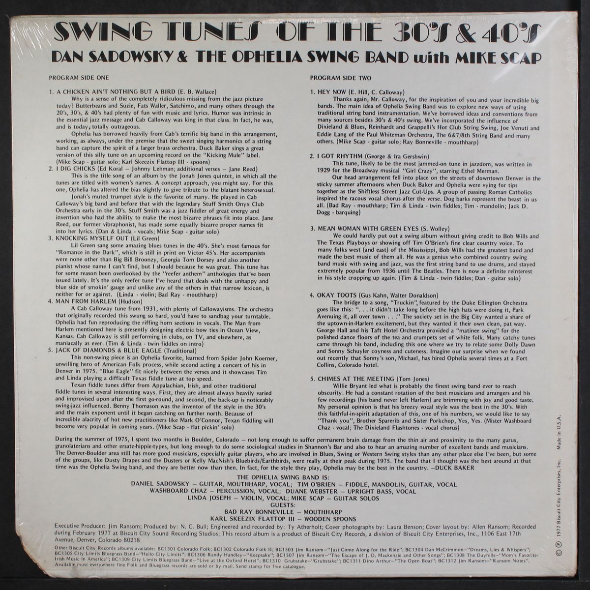 swing tunes of the 30's & 40's by DAN SADOWSKY