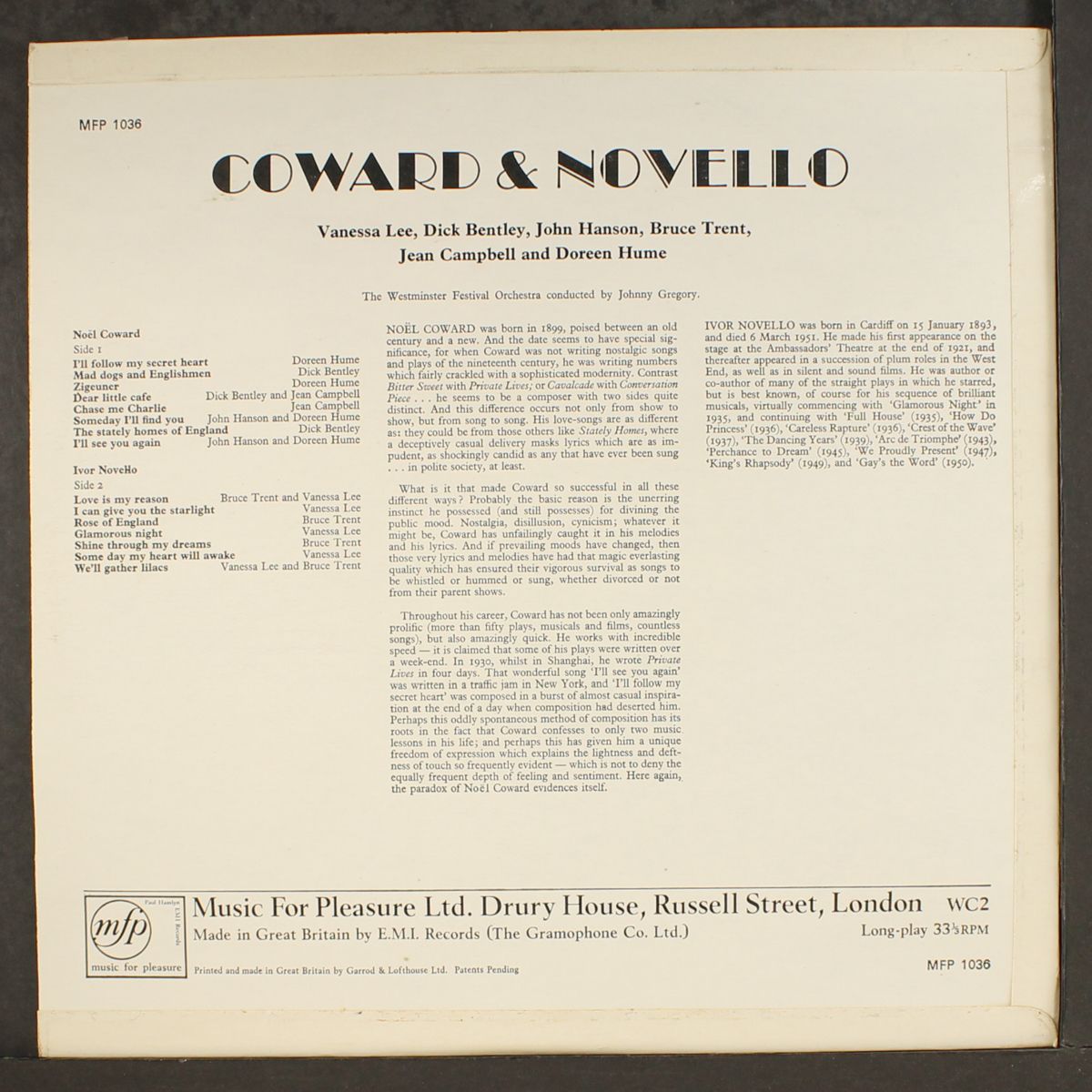 coward & novello by VARIOUS