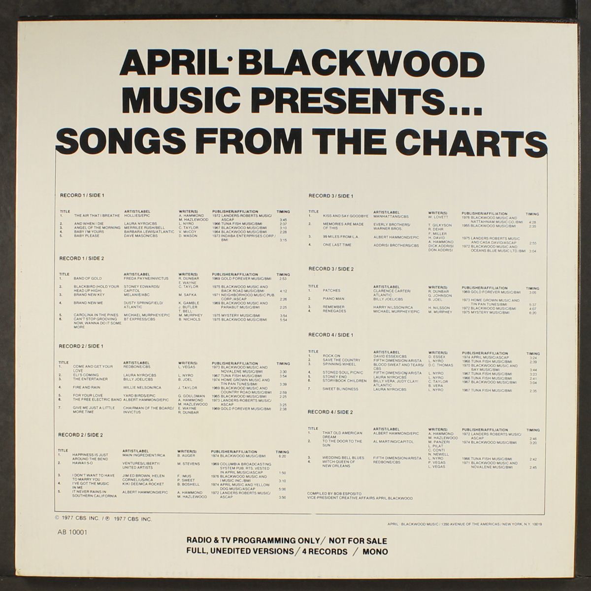 april/blackwood music presents: songs from the charts by VARIOUS