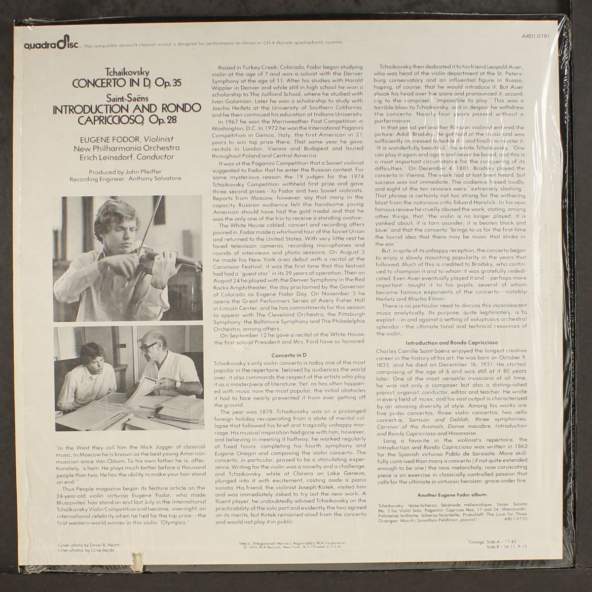 tchaikovsky: violin concerto / saint-saens: introduction and rondo cap by EUGENE FODOR