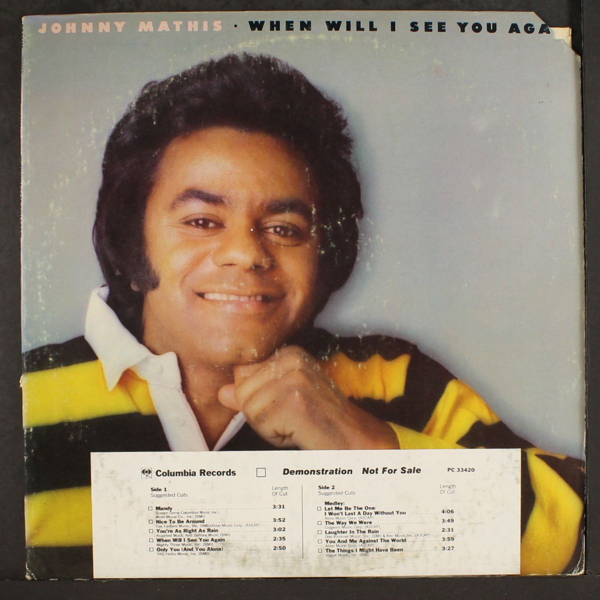 when will i see you again by JOHNNY MATHIS