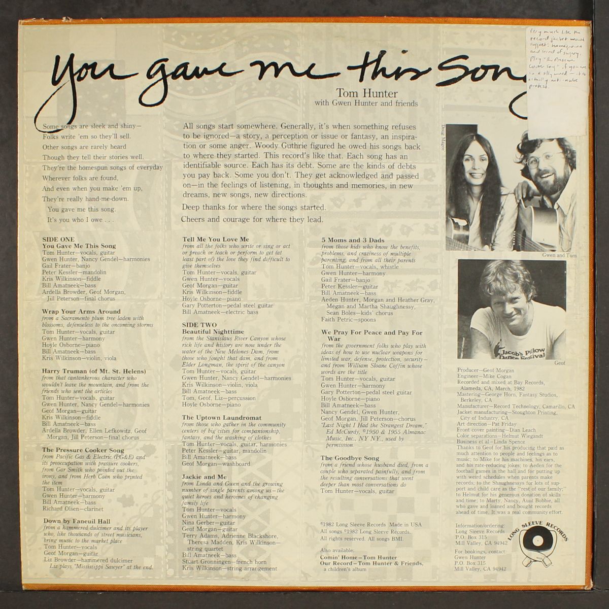 you gave me this song by TOM HUNTER