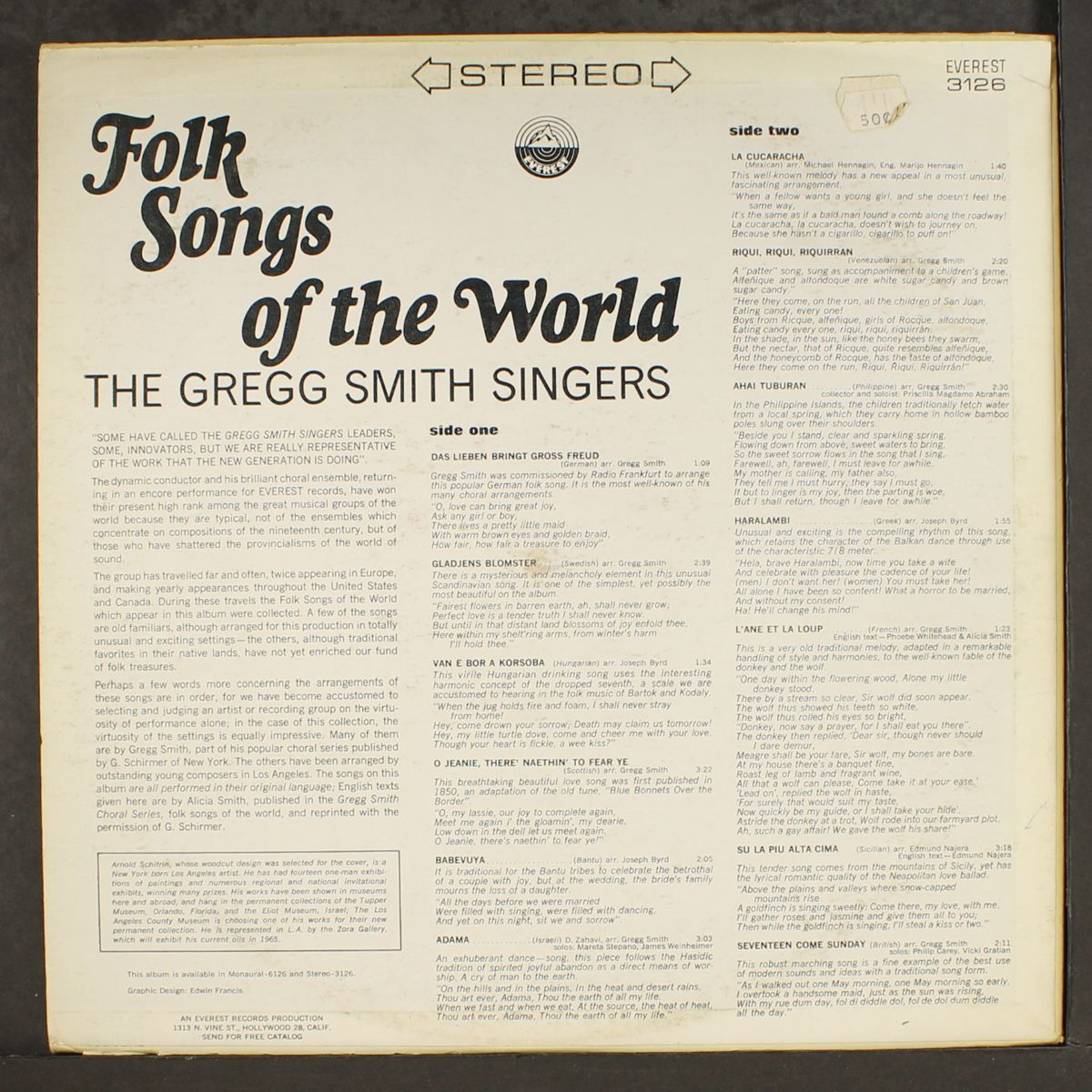 folk songs of the world by GREGG SMITH SINGERS