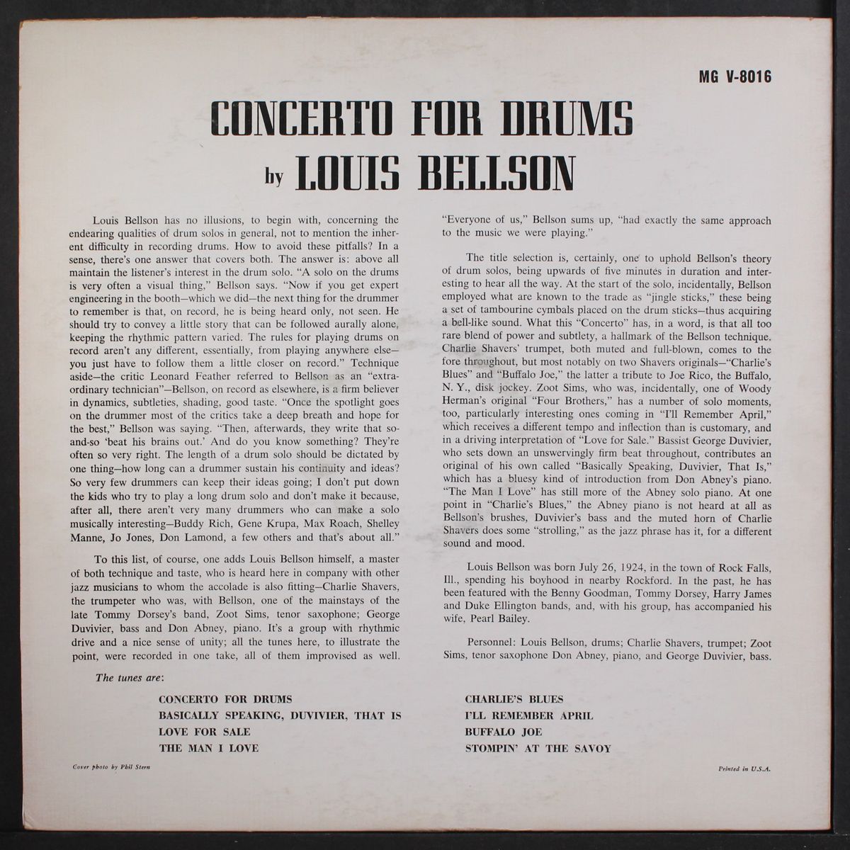 concerto for drums by LOUIS BELLSON