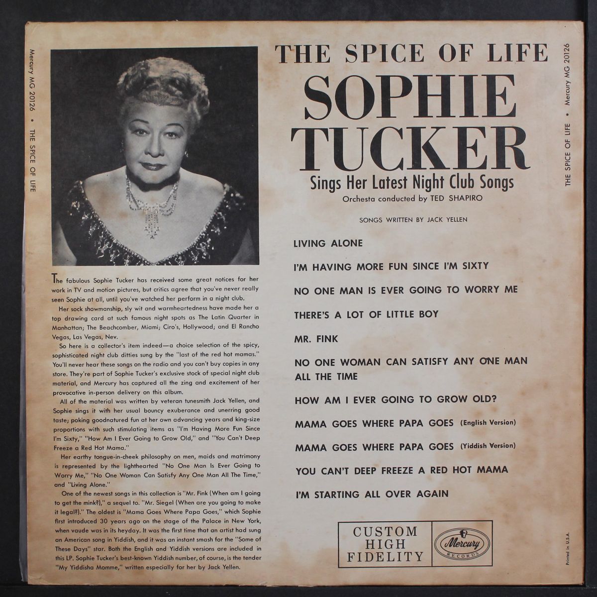 the spice of life by SOPHIE TUCKER