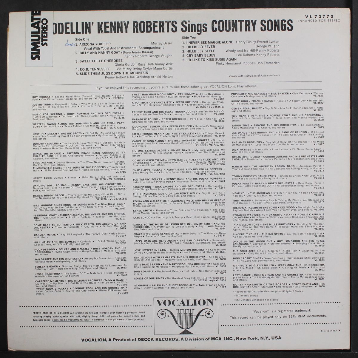 sings country songs by YODELLIN' KENNY ROBERTS
