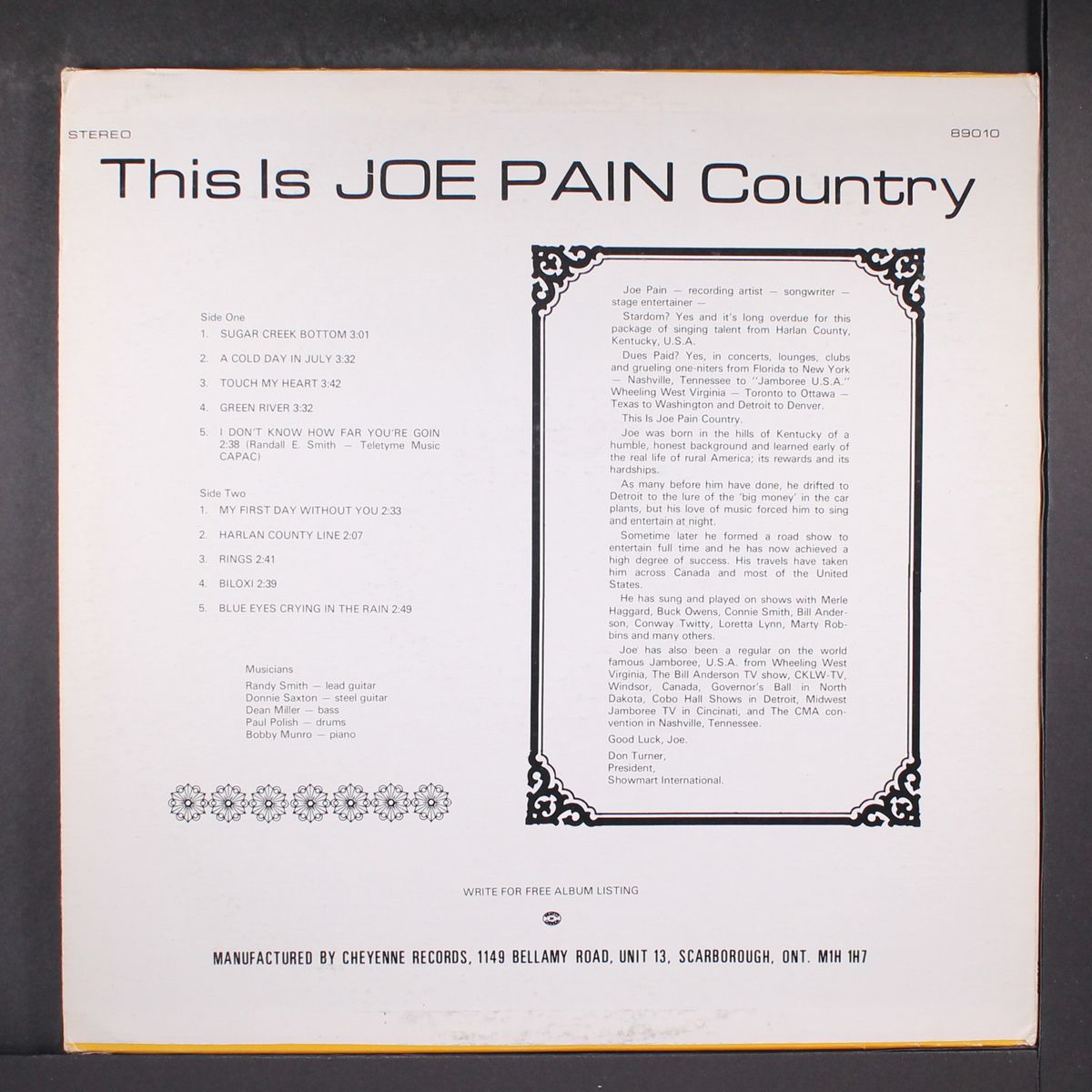 this is joe pain country by JOE PAIN