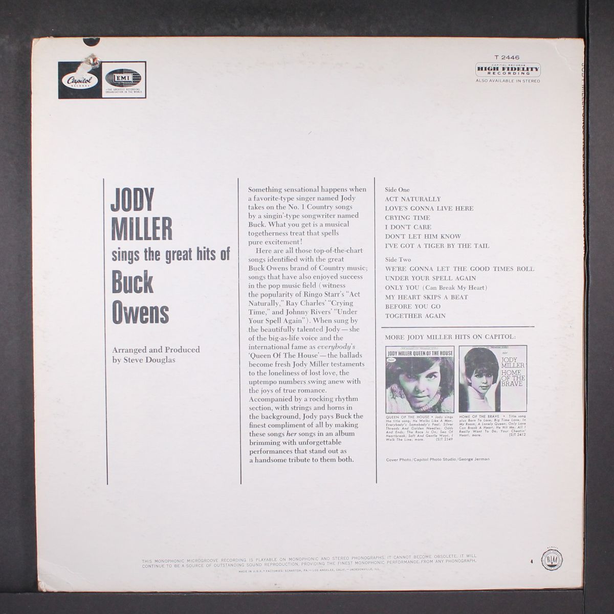 sings the great hits of buck owens by JODY MILLER
