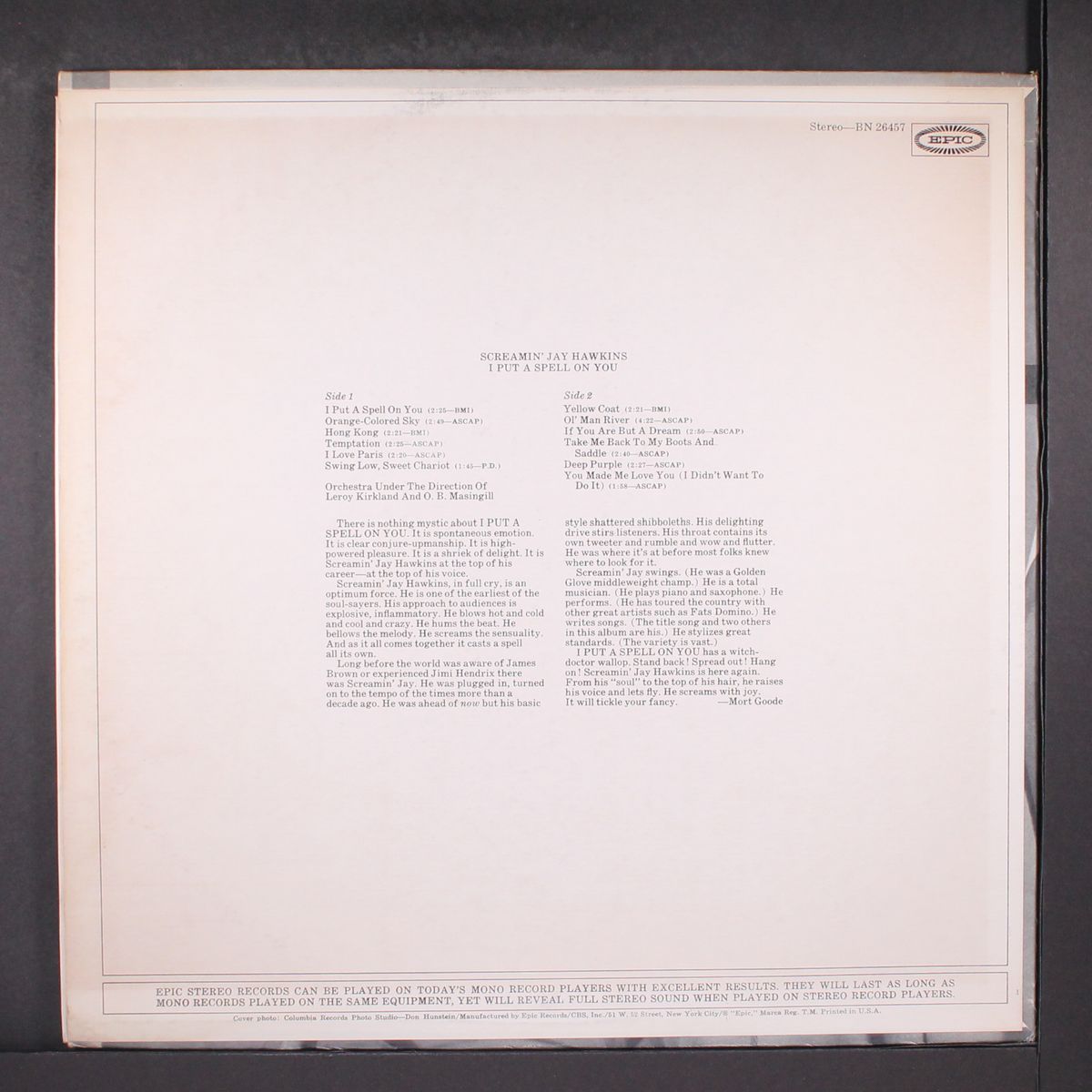 i put a spell on you by SCREAMIN' JAY HAWKINS