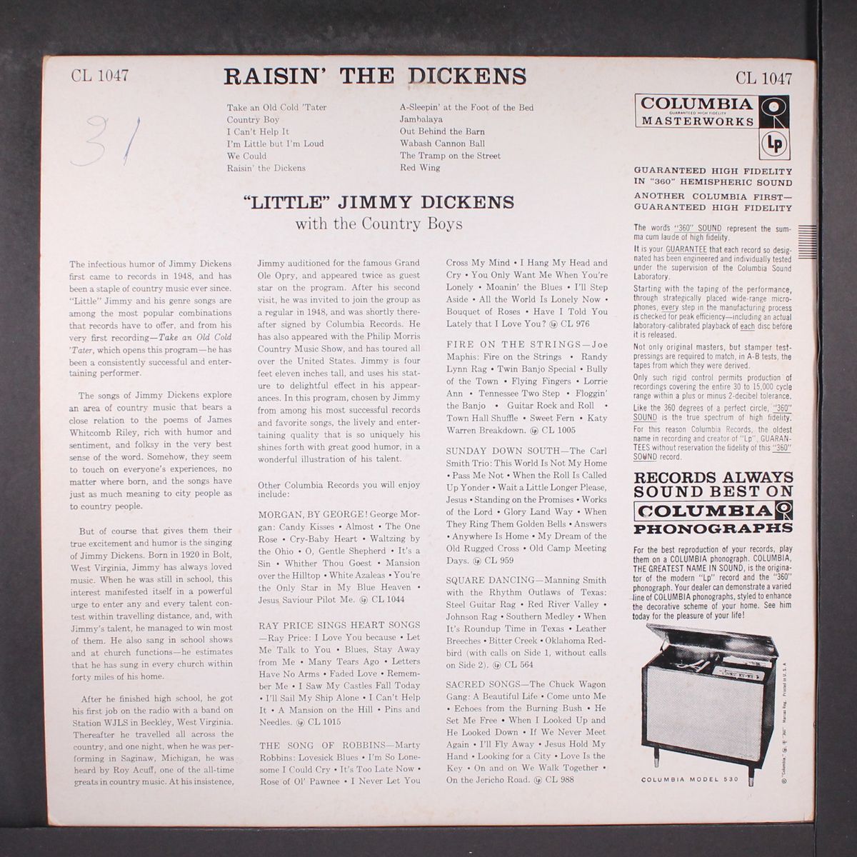 raisin' the dickens by LITTLE JIMMY DICKENS
