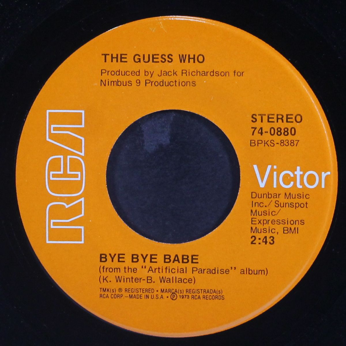 bye bye babe / follow your daughter home by GUESS WHO