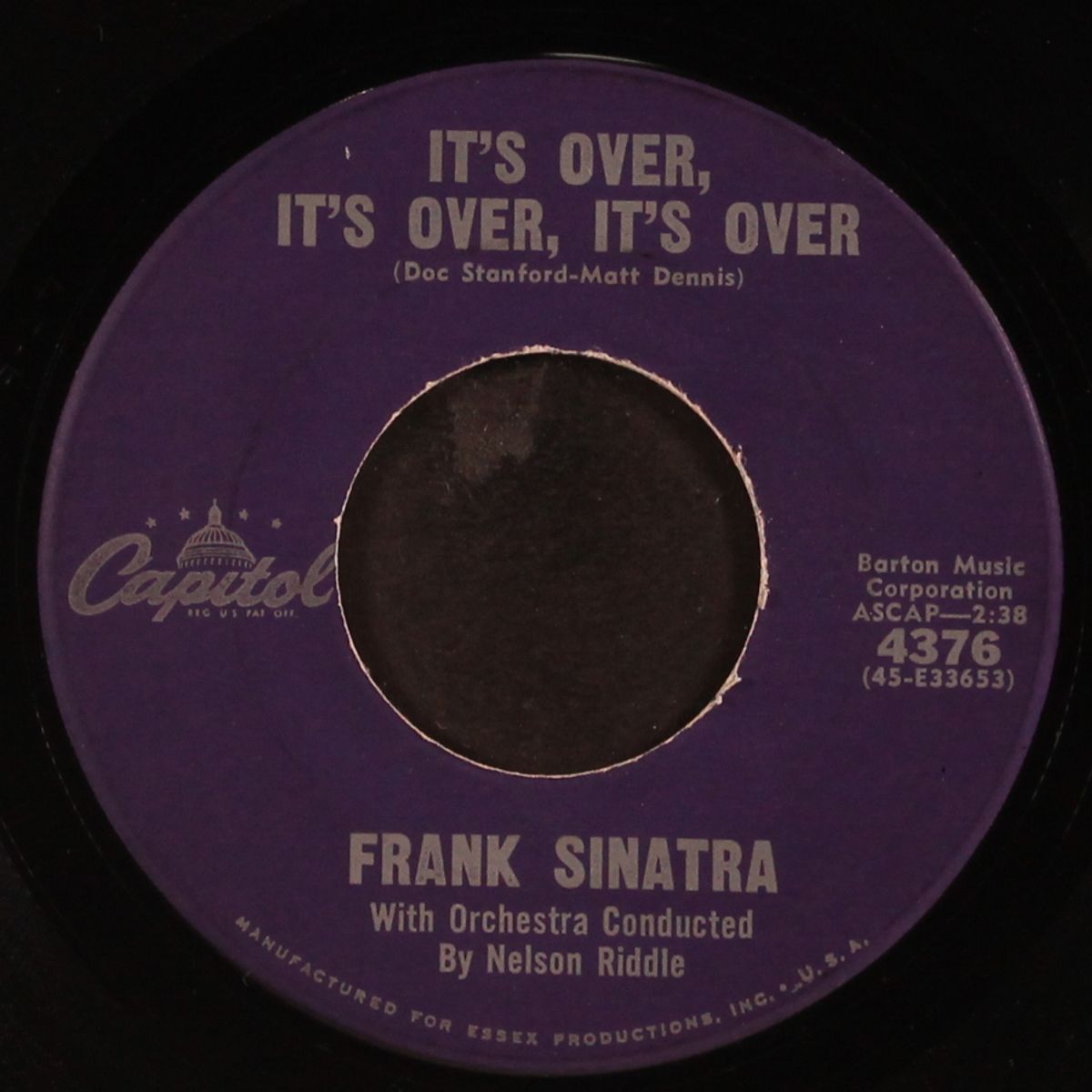 river, stay 'way from my door / it's over, it's over, it's over by FRANK SINATRA