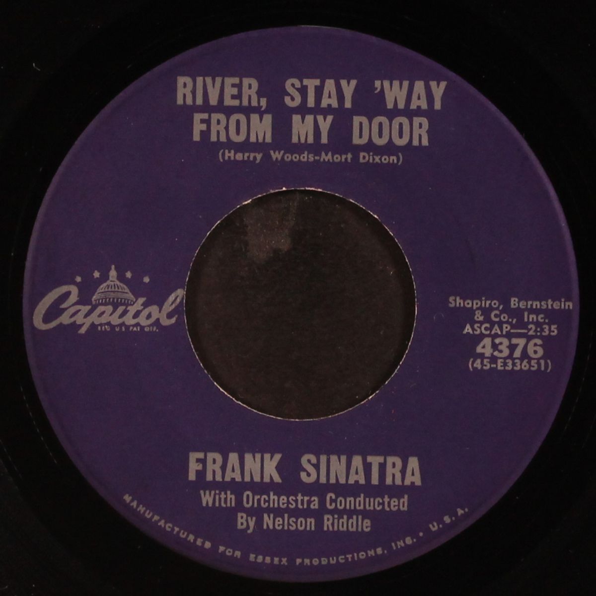 river, stay 'way from my door / it's over, it's over, it's over by FRANK SINATRA
