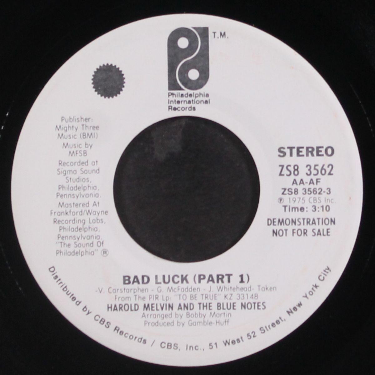 bad luck / part 2 by HAROLD MELVIN & BLUE NOTES