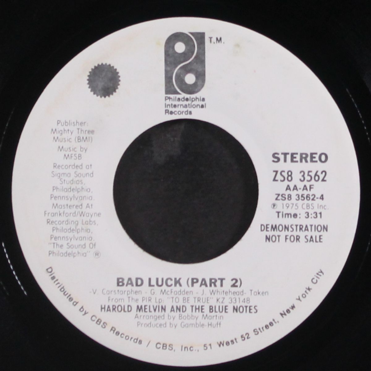 bad luck / part 2 by HAROLD MELVIN & BLUE NOTES