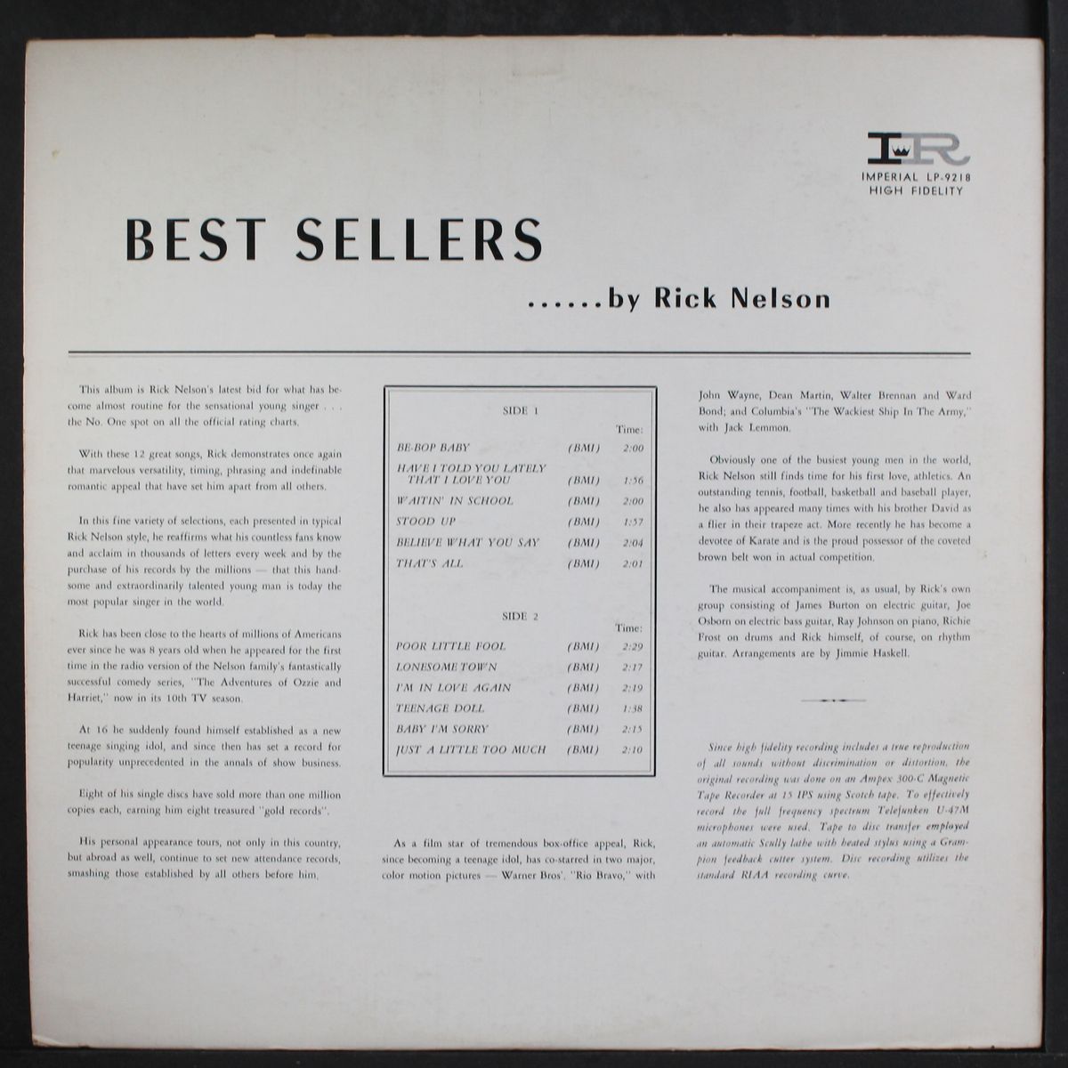 best sellers by RICKY NELSON