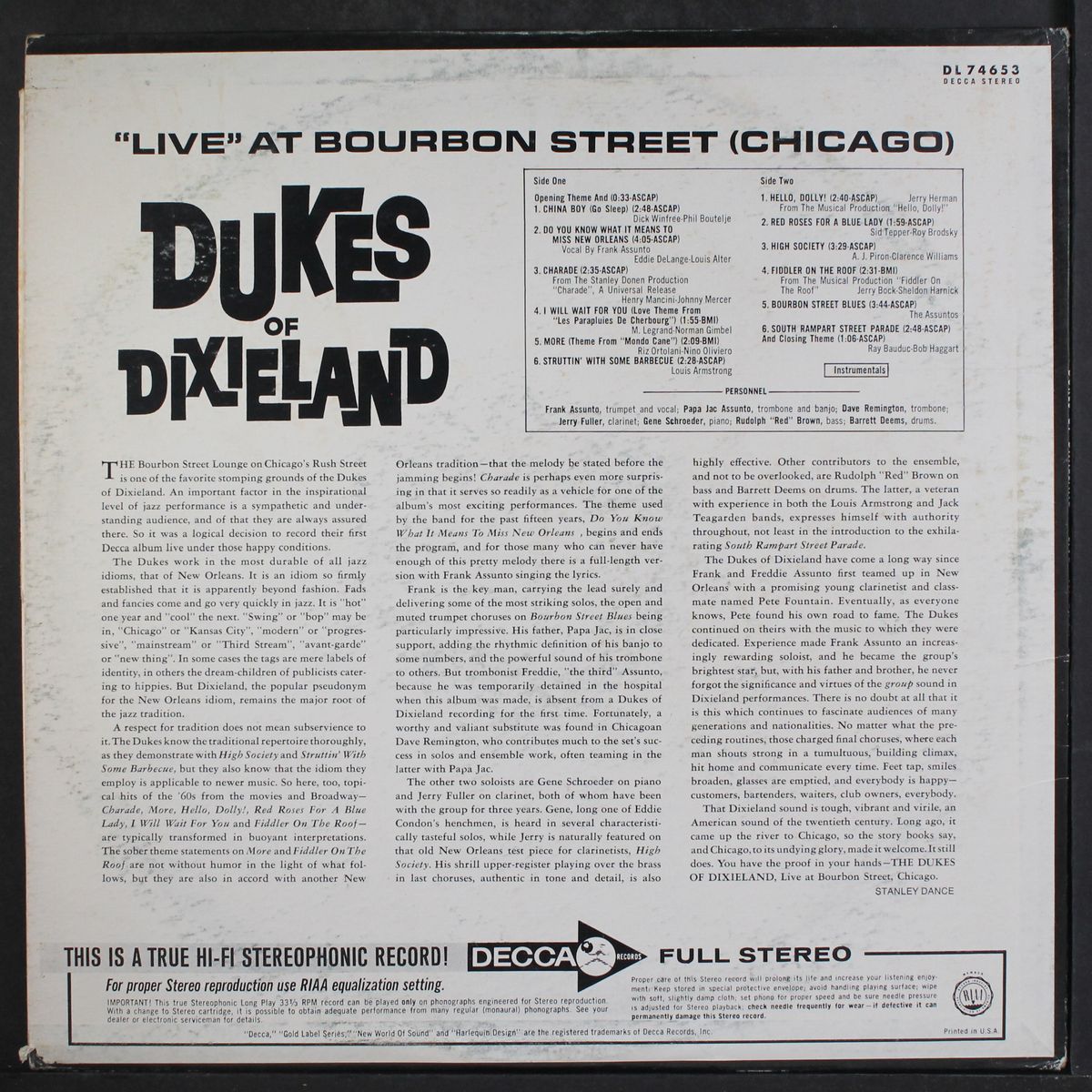 live at bourbon street (chicago) by DUKES OF DIXIELAND