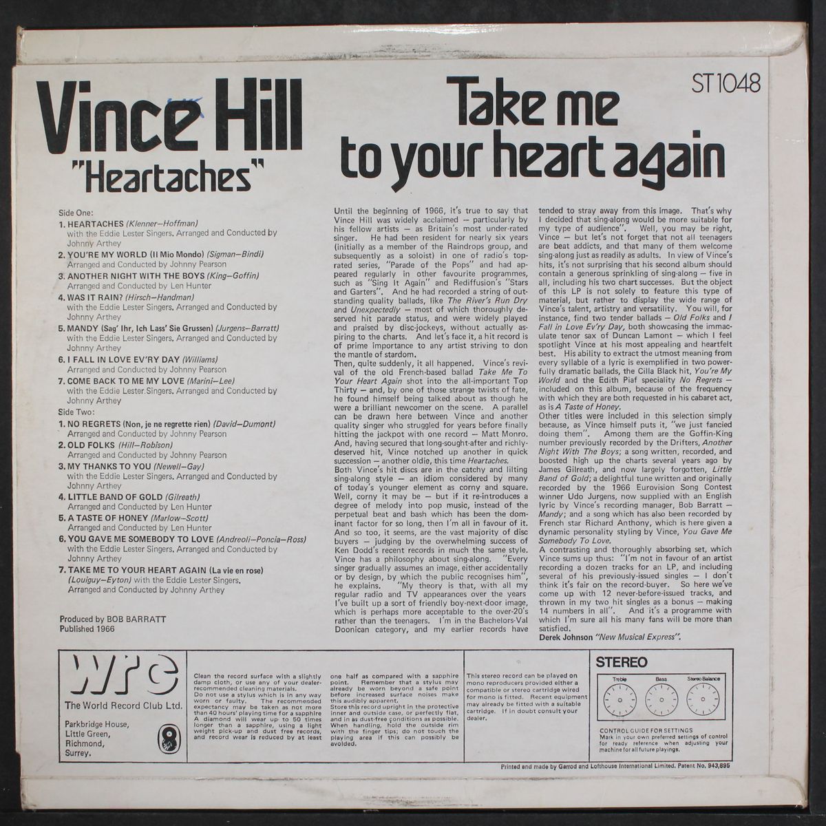 take me to your heart again by VINCE HILL