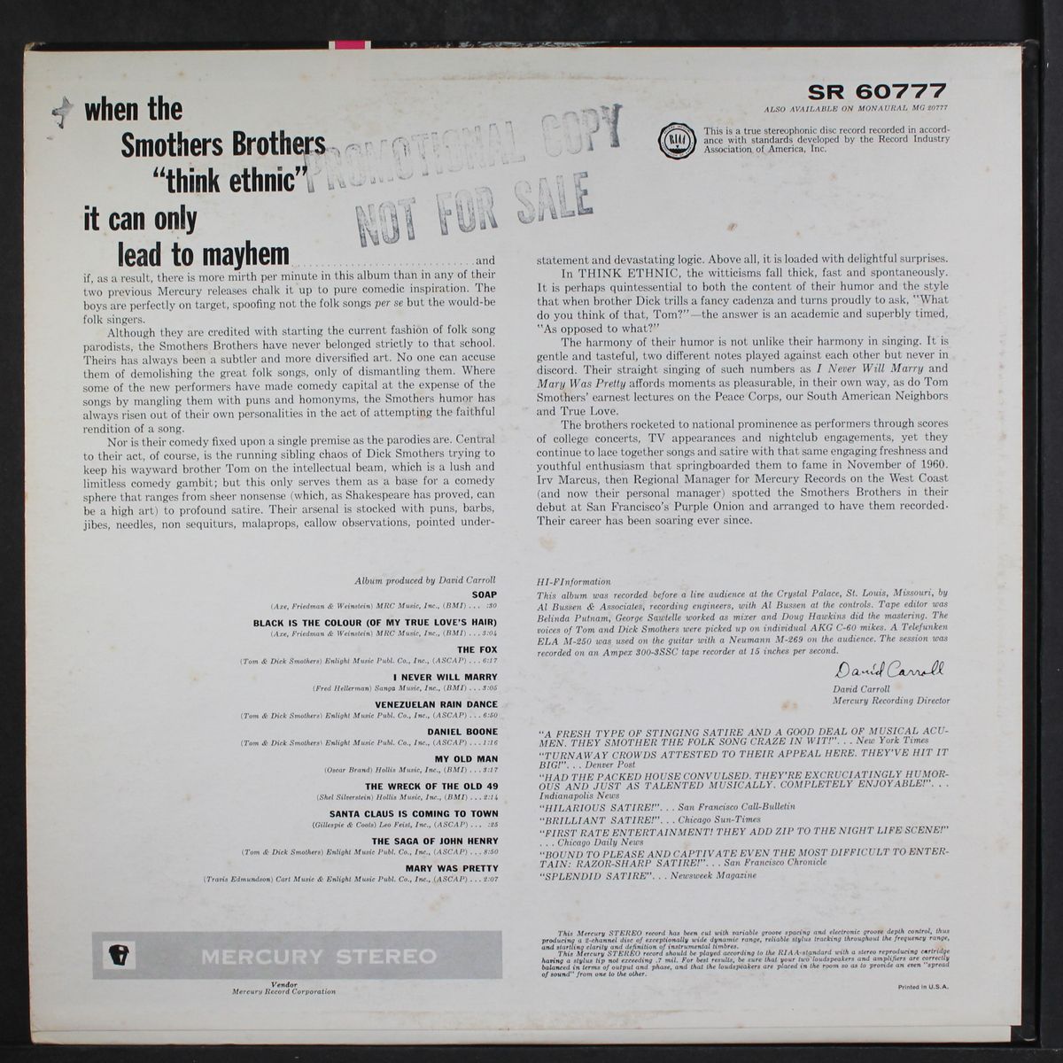 think ethnic by SMOTHERS BROTHERS