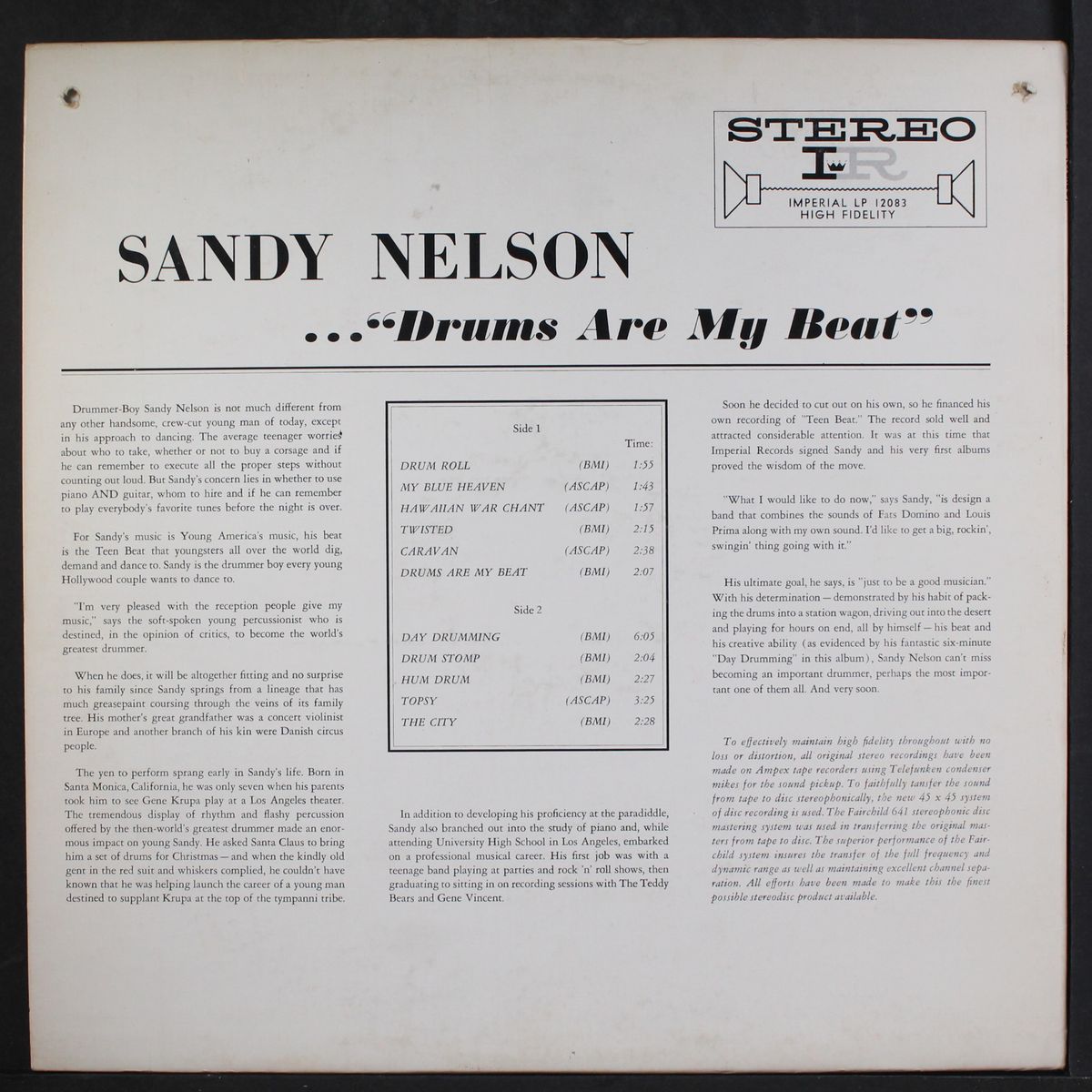 drums are my beat! by SANDY NELSON