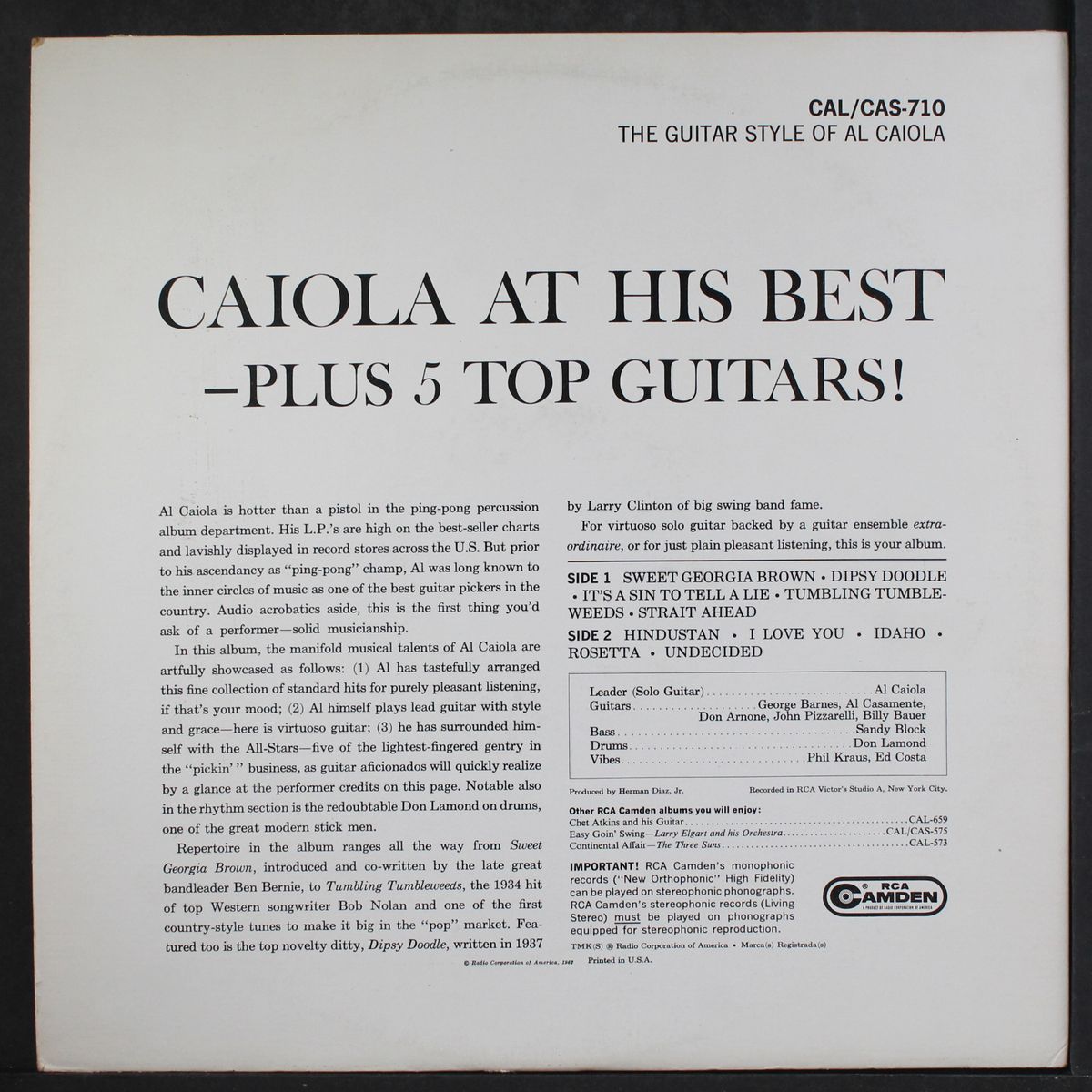 the guitar style of by AL CAIOLA